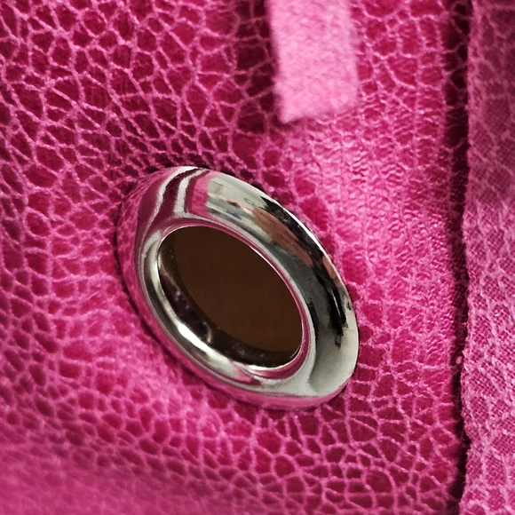 Lena Gabrielle Pink Fringe Moto Jacket – Size 12 - Picture 8 of 13